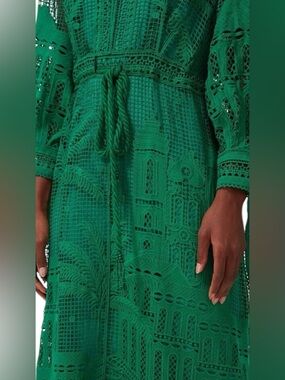House of Harlow 1960 Emerald Green Crochet Lace Dress